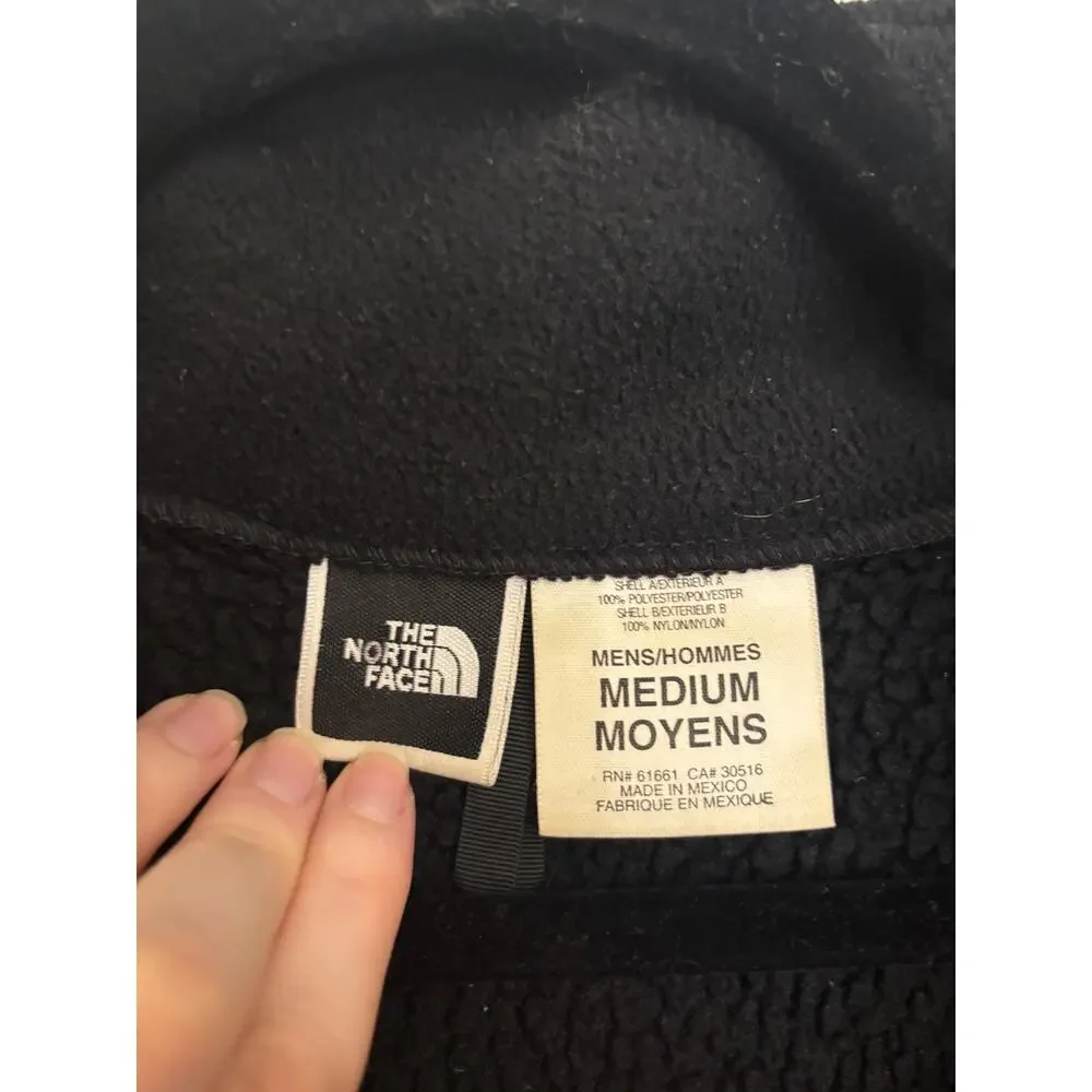 The North Face Vest Mens Size Medium Black Full Zip Fleece Nylon